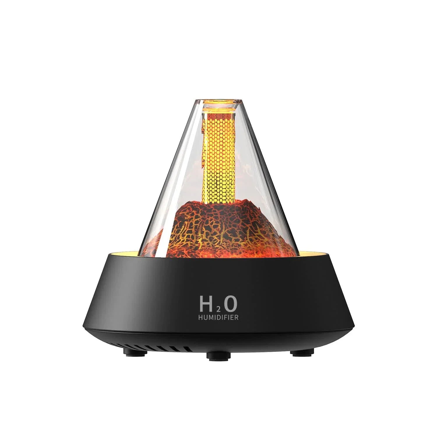 Black Pyramid Flame Mist Humidifier with Ambient Lighting - Flea Market